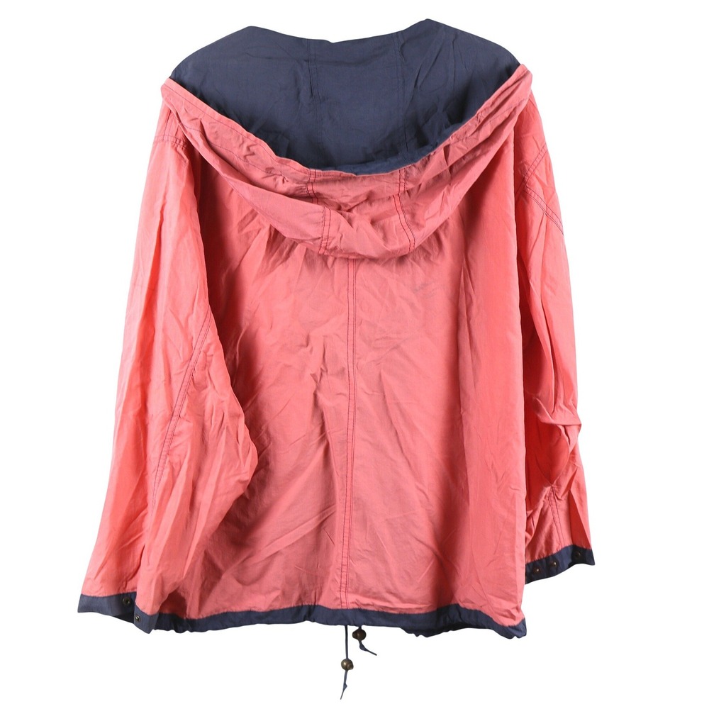 Cabin Creek Vintage Hooded‎ Windbreaker Jacket Coral Pink Nylon Crinkle Size Lg
